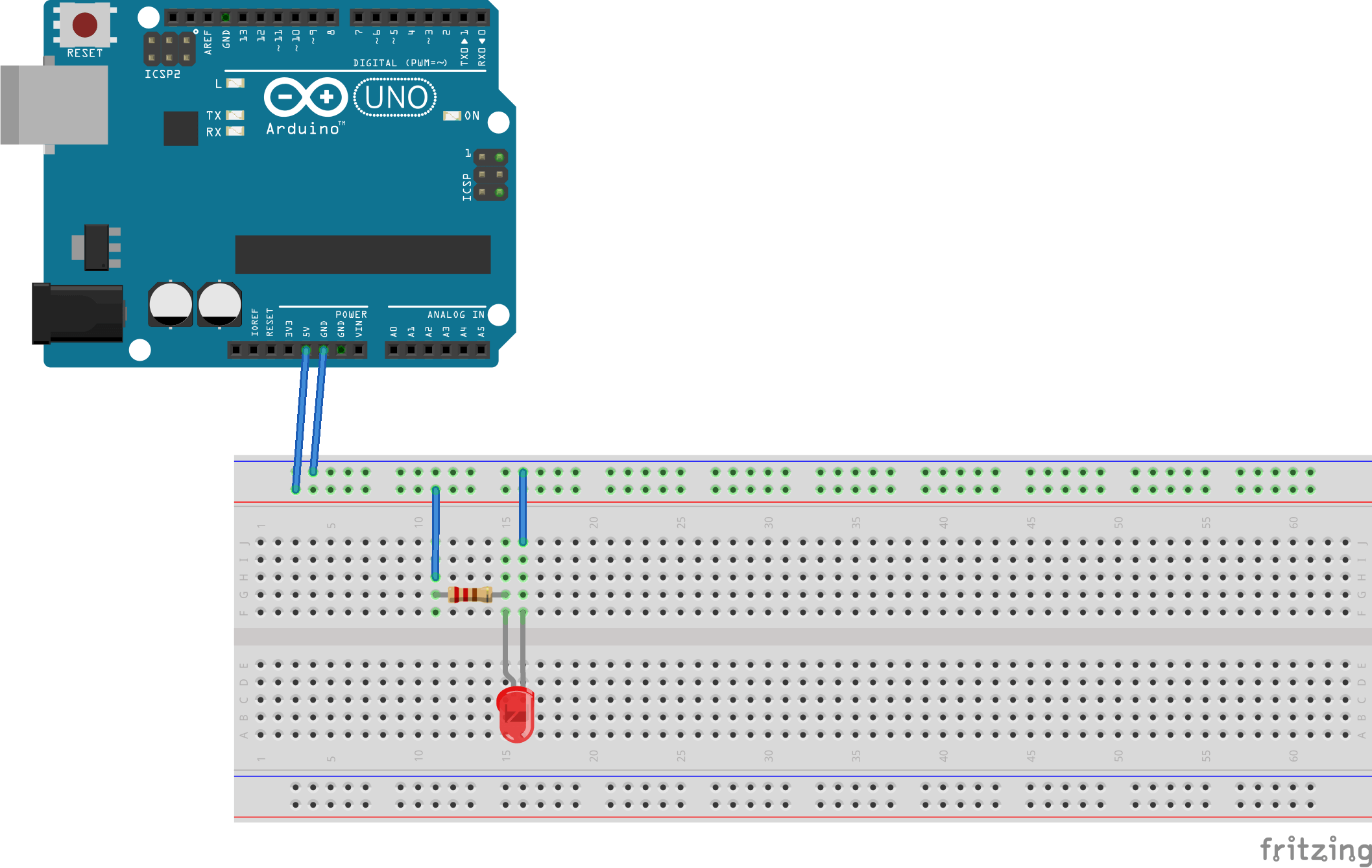 Arduino Pin का उपयोग किए बिना LED कनेक्ट करना ब्रेडबोर्ड