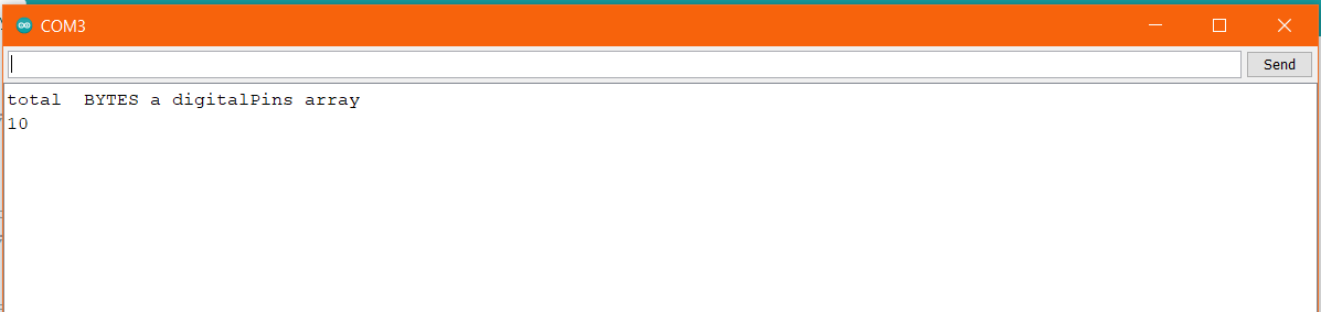 Registrando el tamaño en bytes de un array int